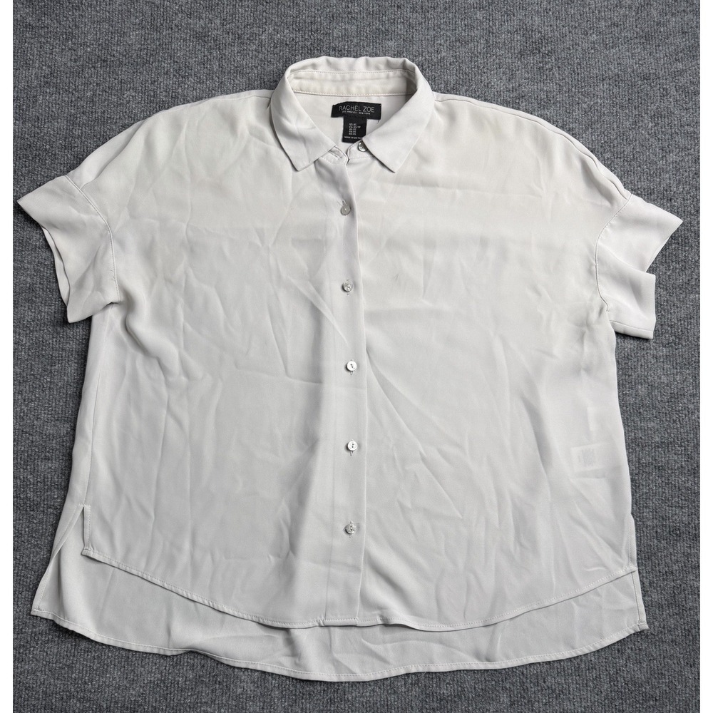 Rachel Zoe Women's Short Sleeve Shirt‎ Top XS  Lightweight Casual Blouse White